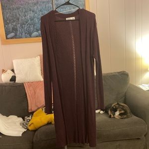 Extra long purple sweater